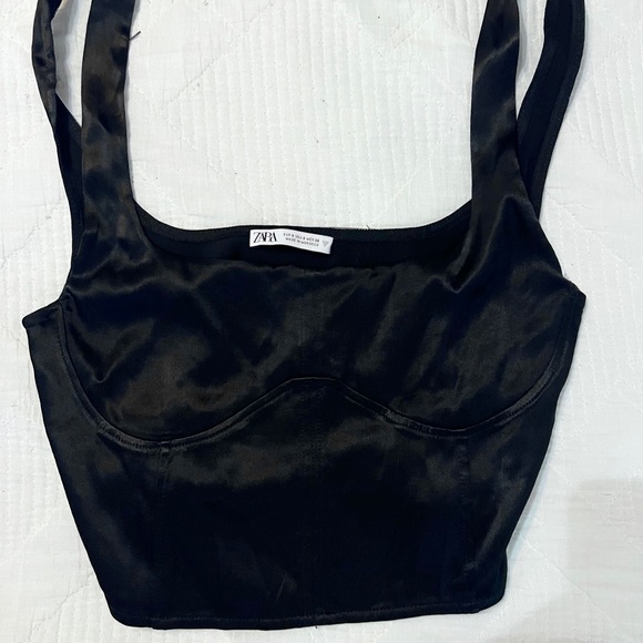 Zara Tops - ZARA Black felt top